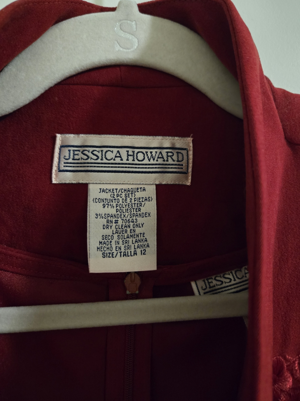 Jessica Howard Red Zip-Front Jacket - Picture 3 of 5
